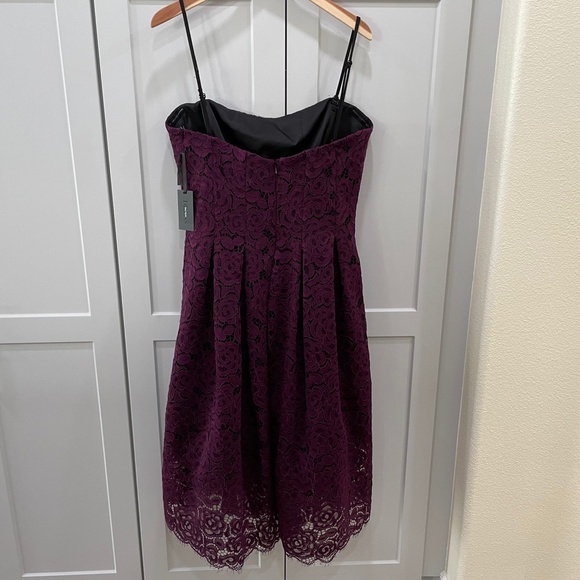 Vera Wang Dress Womens 14 Purple Lace Fit Flare Special Occasion Prom Party - Picture 7 of 16